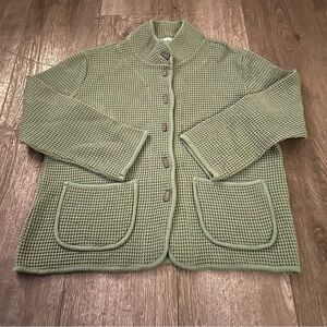 Signals Indie Waffle Knit Mandarin Collar Sweater Jacket Size Large